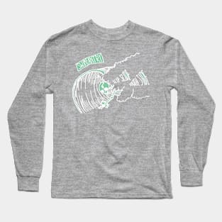 Skull Slide Wht Long Sleeve T-Shirt